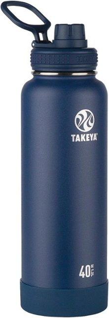 Takeya - Actives 40-Oz. Insulated Stainless Steel Water Bottle with Spout Lid - Midnight